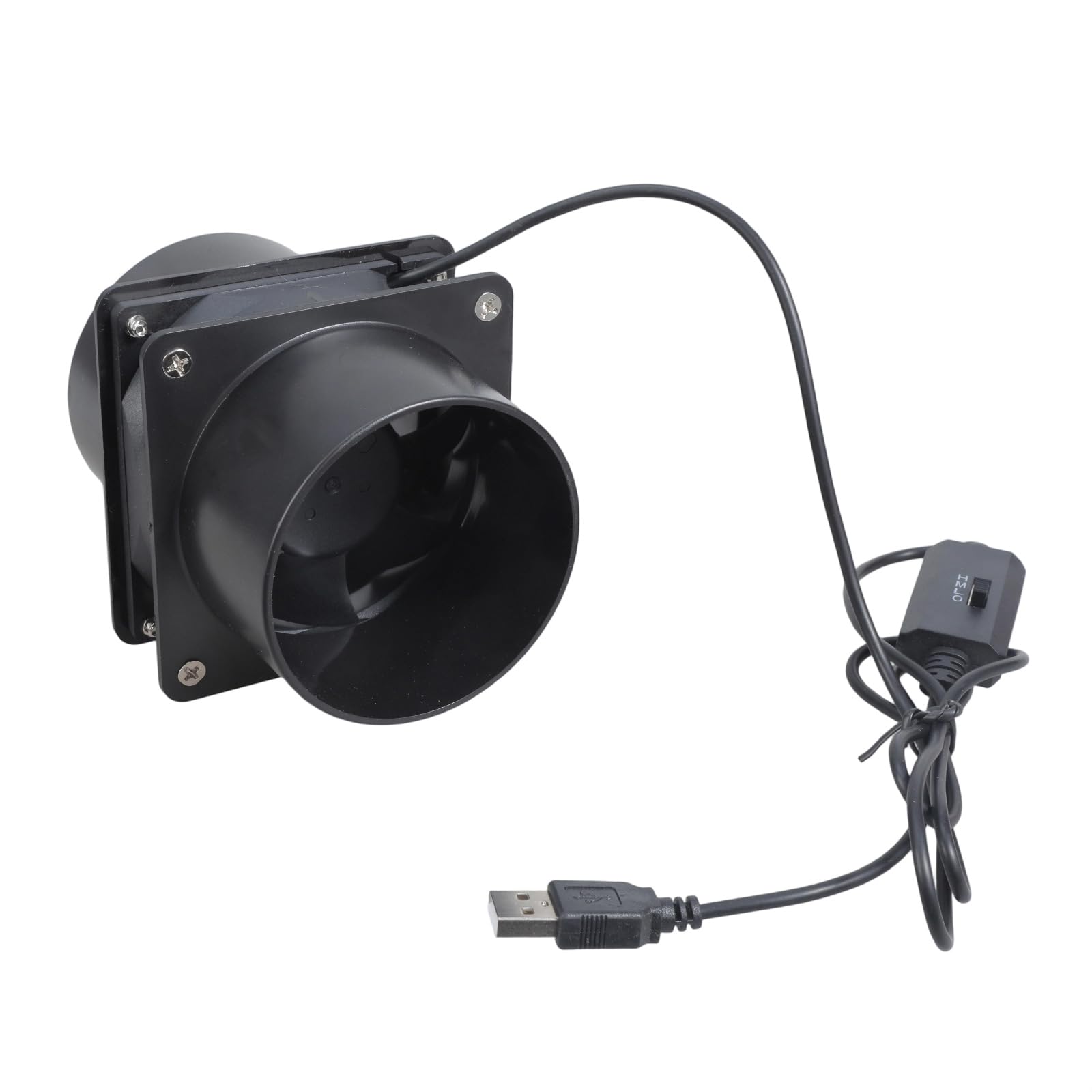 3 Speed USB 5V 75mm Inline Duct Exhaust Fan with Double Ventilation Pipes for Printer Enclosure Greenhouse Pet House ABS Electronic Repair Room Ventilation