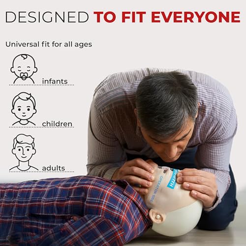 Image of Ever Ready First Aid CPR Mask for Pocket or Key Chain, CPR Emergency Face Shield with One-Way Valve Breathing Barrier for First Aid or AED Training, 5 Count - Black