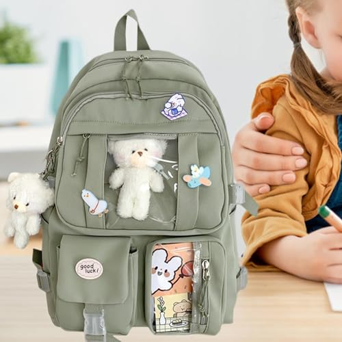 Sac à dos scolaire filles vert clair pour ordinateur portable et étudiantes