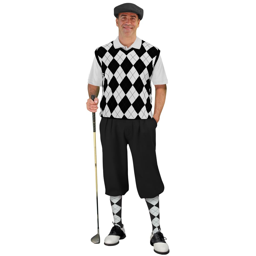 Golf Knickers Golf-Pullover, Herren, Schwarz und Weiß