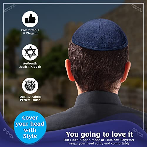 Image of Pack of 5-Pcs - Hq Satin /Linen /Velvet /Raw Silk /Suede Kippah for Men, Yamaka Hat Designed in Israel - Kippot Bulk