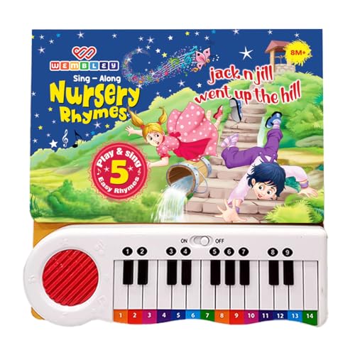 Image of Wembley Educational Piano Soundbook for Kids| Musical Book with 5 Classic Nursery Rhymes for| Kids Learn & Play Sound Book with Rhymes| Ideal As A Gift for Interactive Learning for Age 1 and Up