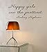 Autocollant mural en vinyle avec citation et inscription « Happy Girls are The Prettiest Audrey Hepburn »