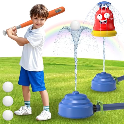 Water Sprinkler Baseball Toy, 360° Rotating Spray Water Play Game...