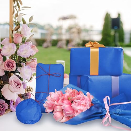 Image of 120 Sheets 20 inchX14 inch Blue Tissue Paper for Gift Bags Wrapping, Weddings Birthday Party Crafts Decoration