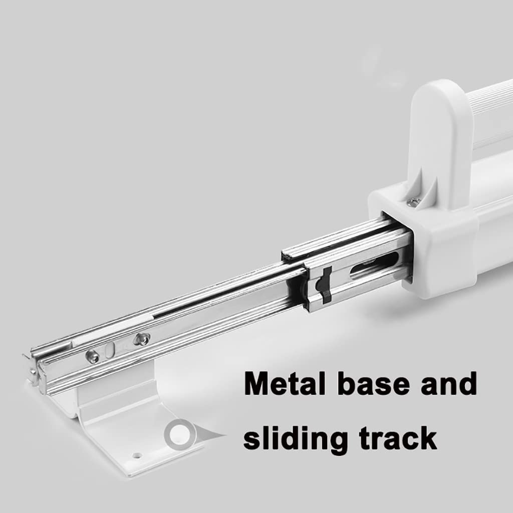 Riel telescópico para ropa para guardarropa, percha para ropa extraíble Base de metal ajustable de 26-61 cm, barra de armario extensible Ahorro de espacio - Blanco (Size : 41cm/16.1in)
