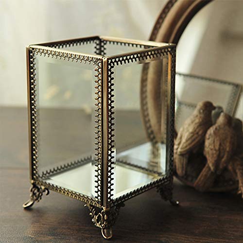 PuTwo Makeup Organizer Vintage Make up Brush Holder with Free White Pearls - Small