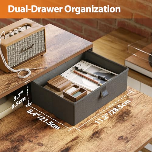 Image of Agilestic L-Shaped Electric Standing Desk, 63x55 Inch Ergonomic Adjustable Height Desk with Storage, Stand Up Corner Desk Sit Stand Computer Table Power Outlet & LED Lights, Office Table, Rustic Brown