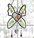 Mom Butterfly Picture Suncatcher with Real Dried Flowers - Heart Shaped Photo Opening - Silver Heart Charm and Beads - Special Mother - Personalize - 5