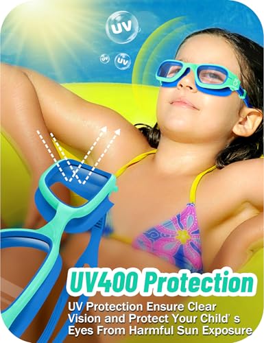 Image of Vvinca Kids Swim Goggles, Swimming Goggles for Kids 3-14 Anti-Fog UV Protection No Leak Pool Glasses for Boys Girls