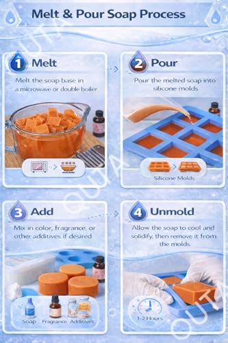 Image of Orange Glycerin Soap Base 950 g - Refreshing Citrus Melt & Pour Soap Base for DIY Handmade Soaps - SLS & Paraben Free