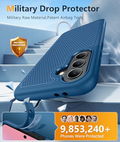 Image of FNTCASE for Galaxy A37-5G Phone Case - Samsung Military Grade Drop Protection Cases, 14ft Drop Tested, Screen Protector Included, Anti-Slip Matte Textured, TPU+PC Dual Layer Shockproof Cover (Blue)