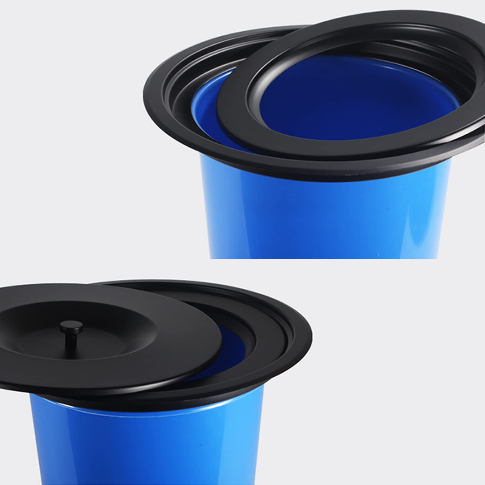Cubo De Basura Integrado para Encimera para Cocina, Cubo De Basura con Tapa, Cubo De Basura Pequeño con Tapa De Acero Inoxidable para Escritorio/Hogar/Baño/Oficina, Negro,L