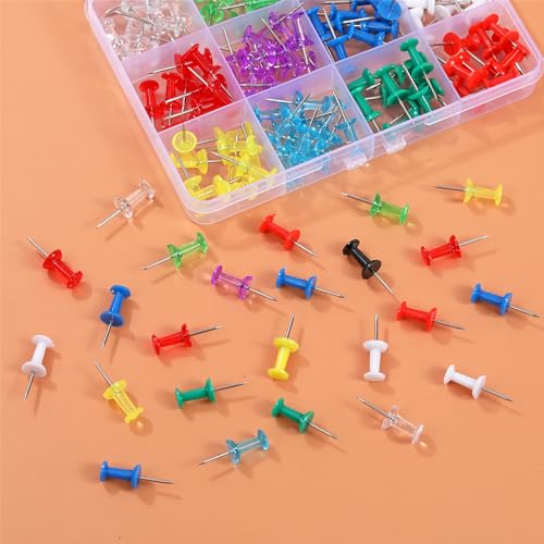 150 Pcs Push Pins, 12 Colors Standard Thumb Tacks Steel Point and Plastic Head, Push Pins for Bulletin Board, Thumb Tacks for Cork Board and Wall image 7