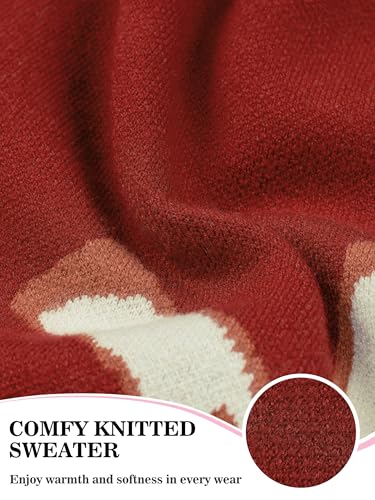 Girls' Knit Pattern Pullover Sweaters Crewneck Long Sleeve Fall Casual Tops, Size 5-14 Years3