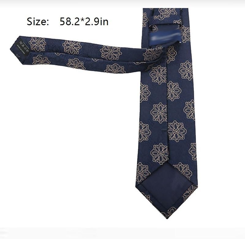 Men's Polyester Silk Business Formal High End Cashew Flower Striped Tie