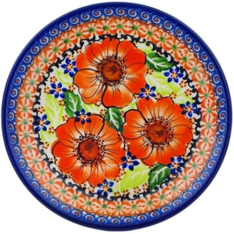 Polmedia Orange Zinnia Dessert Plate Cover