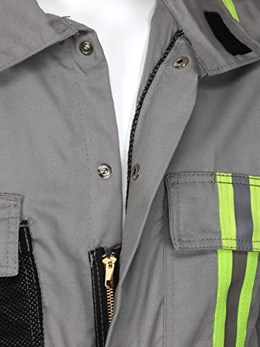 Image of MCR Safety Summit Breeze Flame Resistant FR Long Sleeve Coveralls, 7 oz Cotton, Reflective, Vents, Gray, 40