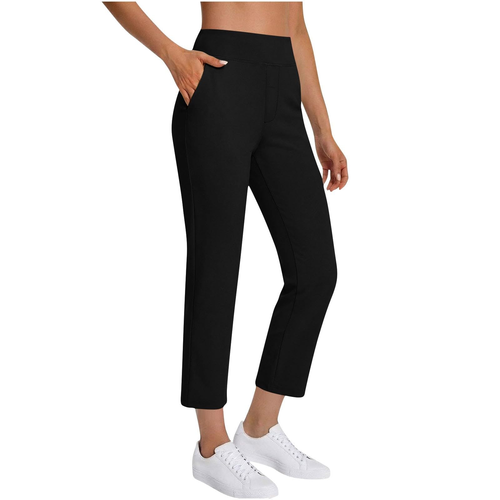Chino Hose Damen Stretch Golfhose 7/8 Golf Hosen Sommer Jogginghose Lässig Sporthose Lang Freizeithose Sport Trainingshose Leichte Stoffhose Business Anzughose Laufhose Sommerhose - 5