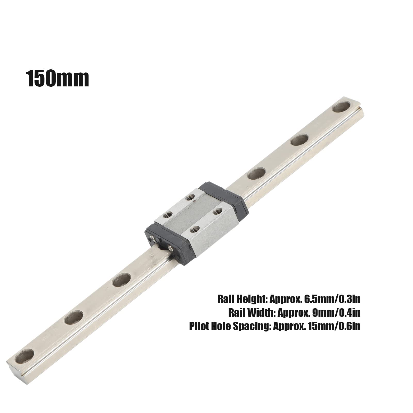 NDNCZDHC MTN9 Mini Linear Rail Mtn9 Linear Rail Slide 100mm Length Cnc Machine M3 Slider Thread Linear Bearing for 3D Printer Part (150mm)