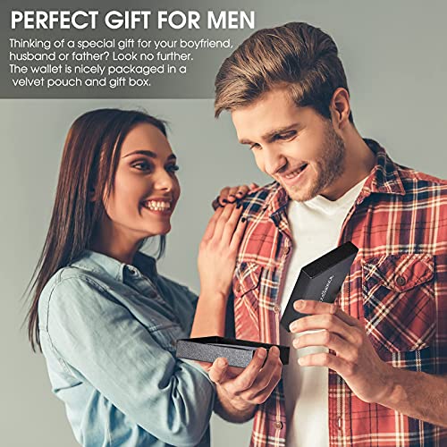 Wallets for Men RFID Blocking - Leather Wallet for Men Bifold, Men's Wallet Slim Minimalist, Carbon Fiber Wallets, Security Wallet, Genuine Leather Wallet, Birthday Gift for Husband and Dad4