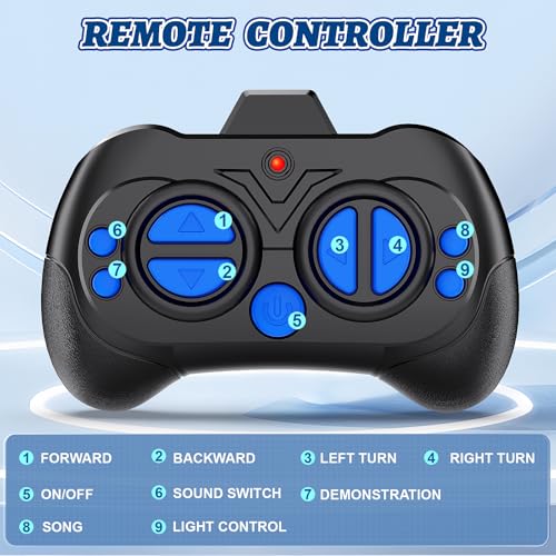 MindPal Robot Toys for Boys Girls with Auto-Demonstration Robots for Kids Remote Control Kids Robot Rechargeable Emo Robot with LED Eyes Smart Robot Age 3 Years and Up - Blue