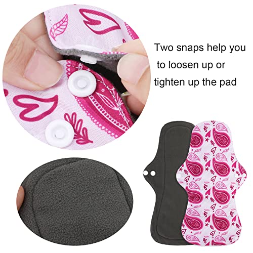 Image of PHOGARY Reusable Menstrual Pads (7 in 1), Bamboo Cloth Pads for Heavy Flow with Wet Bag, Washable Overnight Cloth Panty Liners Period Pad, Large Sanitary Pad Set with Wings for Women (Pack of 3)