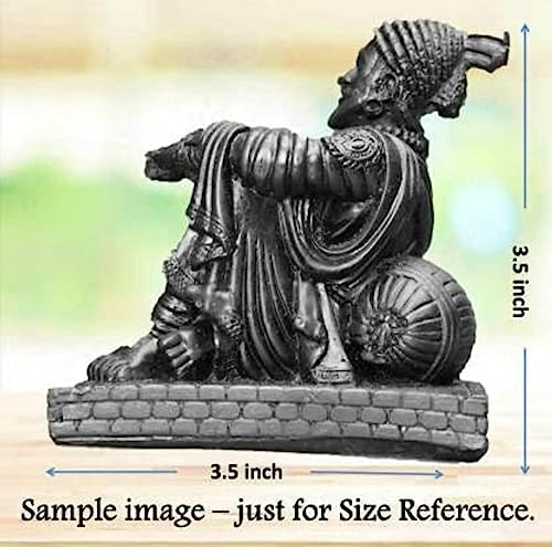 Image of S2S Fiber Chatrapati Shivaji Maharaj Idol Murti Statue for Home Office Decor Gift Item Collectible Handicraft Art | 9x6x10 CM | Black
