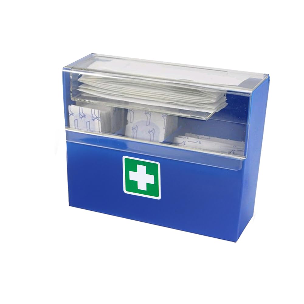Medicalcorner24 Dispenser di Cerotti in Blu con 90 Cerotti in 4 Diverse Dimensioni