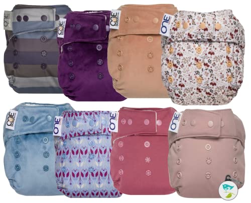 GroVia O.N.E. Reusable Baby Cloth Diaper - 8 Pack (Color Mix 3)