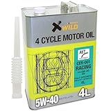 AZ(エーゼット) 車用 エンジンオイル 4L 5W-40 SN 100%化学合成油 PAO+エステル [CER-001/RACING AET] 自動車用 モーターオイル 4輪用 レーシングオイル 4Tオイル EG814