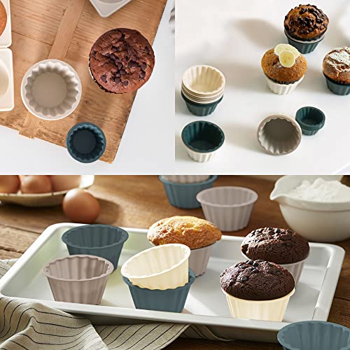 Sillymann Platinum Silicone Muffin Cups | Reusable Silicone Baking Cups | Jumbo Sized Baking Cups | Non-Toxic, Dishwasher Safe (Jumbo Size) | Harmony Color_6Pcs #TOP2