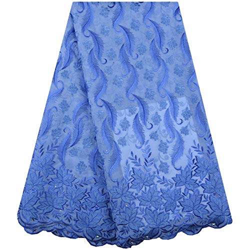 Tela de encaje africano 5 yardas encaje de encaje de algodón para mujer vestido de fiesta costura-15848, Estados Unidos