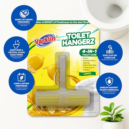 Image of 35g Toilet Rim Hangerz - Lemon | Automatic Bowl Cleaner | Citrus & Tangy Freshness for Your Washroom | Easy-to-Use Toilet Bowl Cleaner | Hygienic & Sparkling Toilets Up to 4 Weeks