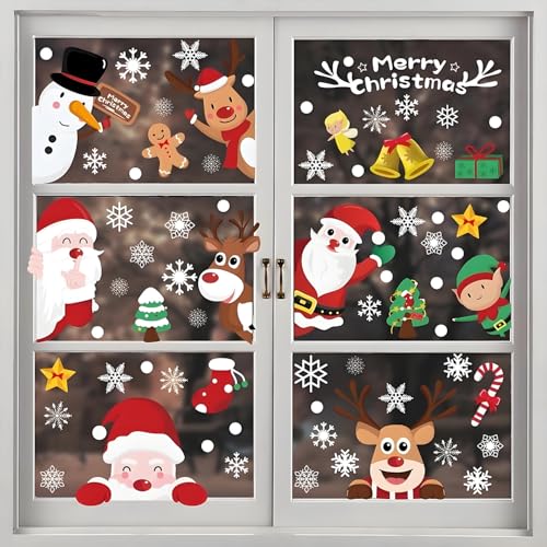 248 Stück Weihnachtsfensterbilder Selbstklebend - Fensteraufkleber &...