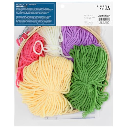 Image of LEISURE ARTS Punch Needle Kit, Magic Mandala, Adults Beginner Embroidery Kit