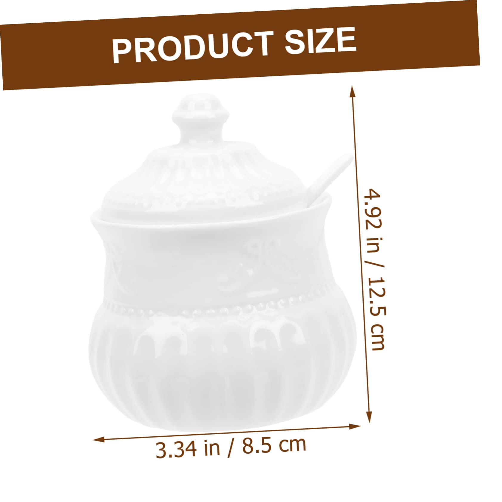 Unomor Sugar Pot Tea Coffee Jar Candy Canister Porcelain Jar Candies Baroque Jar Sugar Storage Kitchen Canister Sugar Bowl with Lid Food Storage Container Sugar Can White Ceramics
