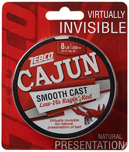 Zebco Cajun Smooth Cast Monofilament Fishing Line, Low-Vis Ragin’ Red Filler Spool, 330-Yards, 8-Pound, Virtually Invisible, Natural Presentation - image 2