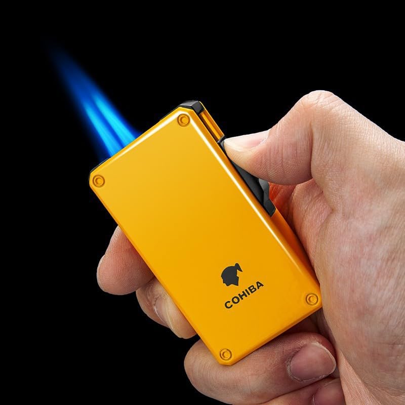 Encendedor antorcha a prueba de viento azul llamas dobles