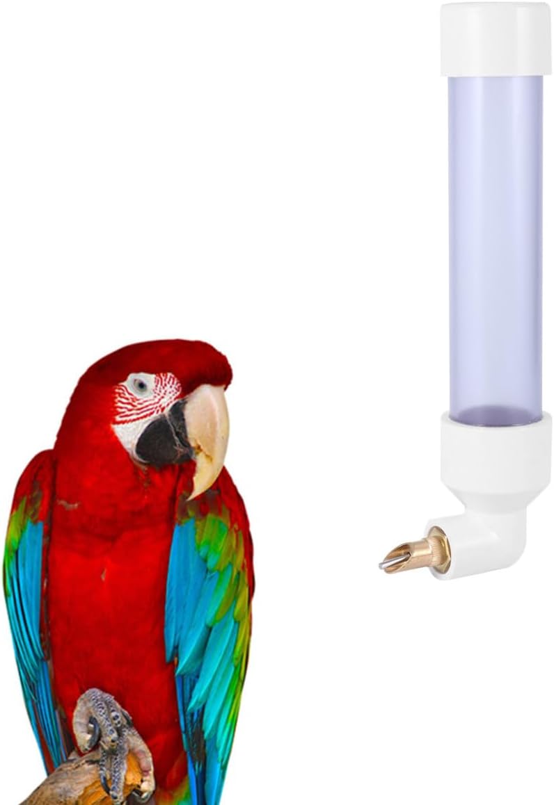 Holibanna Automatic Parrot Water Bottle Feeder for Parakeets and Finches 250ml Large Capacity Plastic Drinking Water Dispenser Easy to Take Apart Pet Supplies
