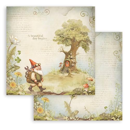 Miniatura 2 de Stamperia - Scrapbook Paper Pad For Scrapbooking, Albums, Card Making, Bullet Journalling And More, Acid Free, Double-Sided, Perfect For Hobbies, Crafts, And Gifting Hidden Grove 20.3 X 20.3cm