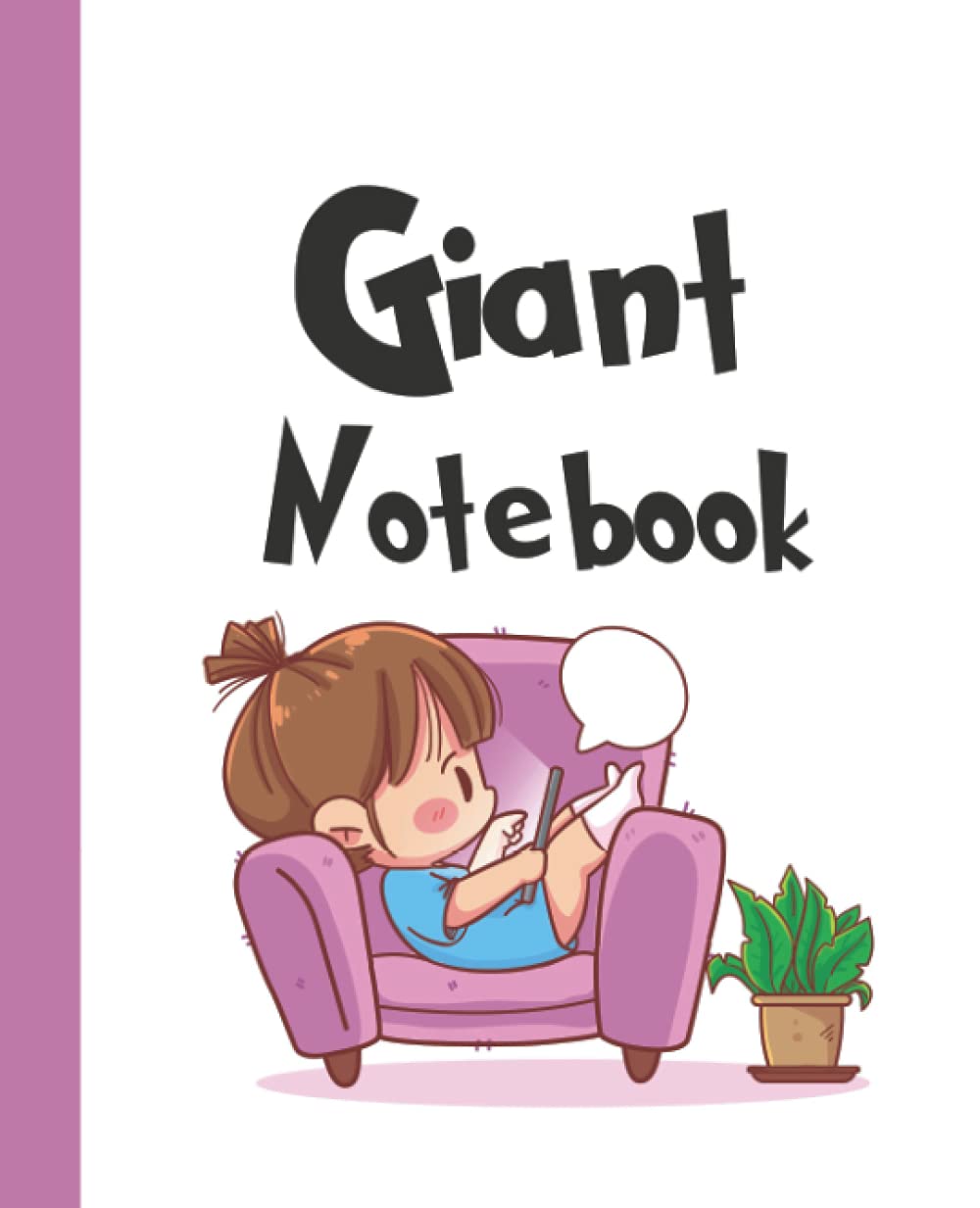Giant Composition Notebook: Cute little Girl Design | Wide Ruled Notebook | Lined Journal for Teens girls kids Students Boys | Back to School books supplies Gift ideas