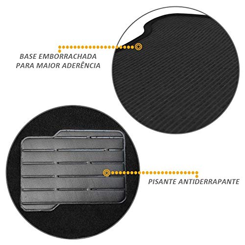 Jogo De Tapetes Carpete Peugeot 308 Preto Bordado 5 Peças