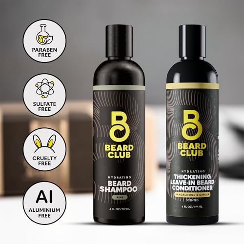 The Beard Club Beard Wash and Conditioner Set – Facial Hair Shampoo & Leave-In Conditioner for Men – Hydrating, Softener Mens Face Wash Grooming Care Gift Kit — view 8