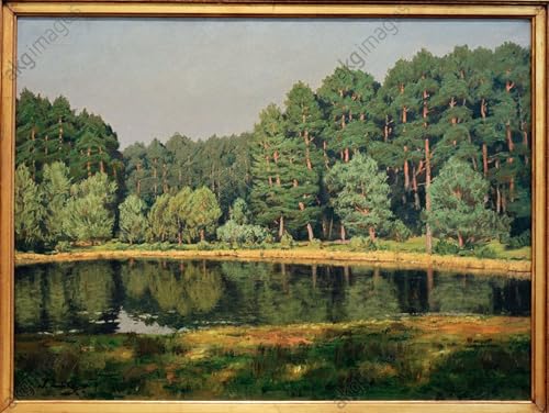 Toile paysage forestier Walter Leistikow pour habiller un grand mur vide 60x90cm
