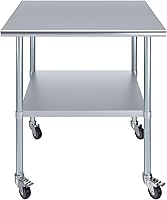 Vista 153 de Mesa de trabajo de acero inoxidable, mesa de metal