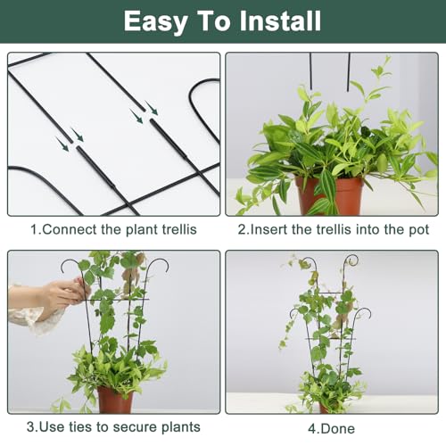 Image of Coomin Plant Trellis for Potted Plants with Ties, 23in 2p