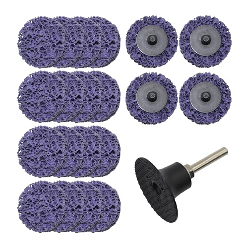 Merryland Strip Disc 50mm Paint Rust for Die Grinder, 50 mm Purple Removal Disc 20 Pieces With 6.35mm Shank, Strip Wheel Stripping Wheel Cleaning Disc Stainless Steel Iron Universal 2inch, DGTA022C1
