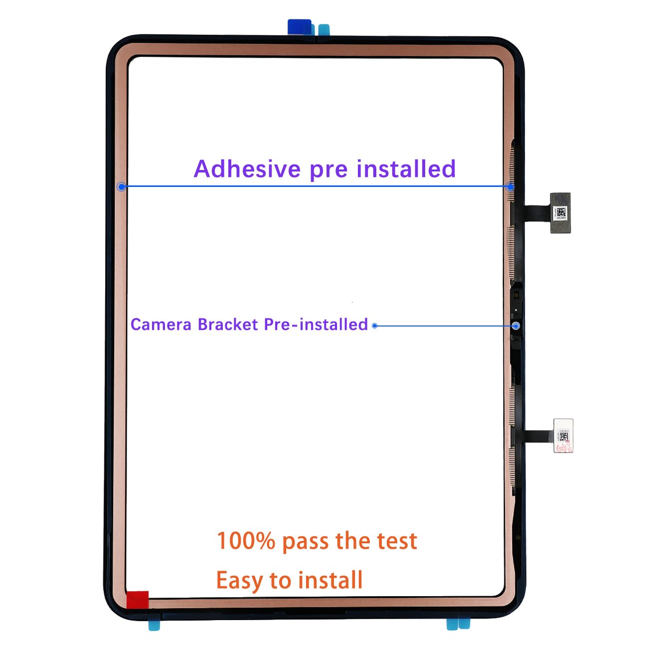 Écran tactile pour iPad 10th 2022 10,9" Digitizer Écran tactile pour iPad 2022 A3162 A2757 A2777 A2696 Noir avec kit de réparation (pas LCD)