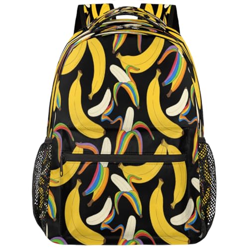 Mochila para laptop 15.6 plátano arcoíris para estudiantes y viajes